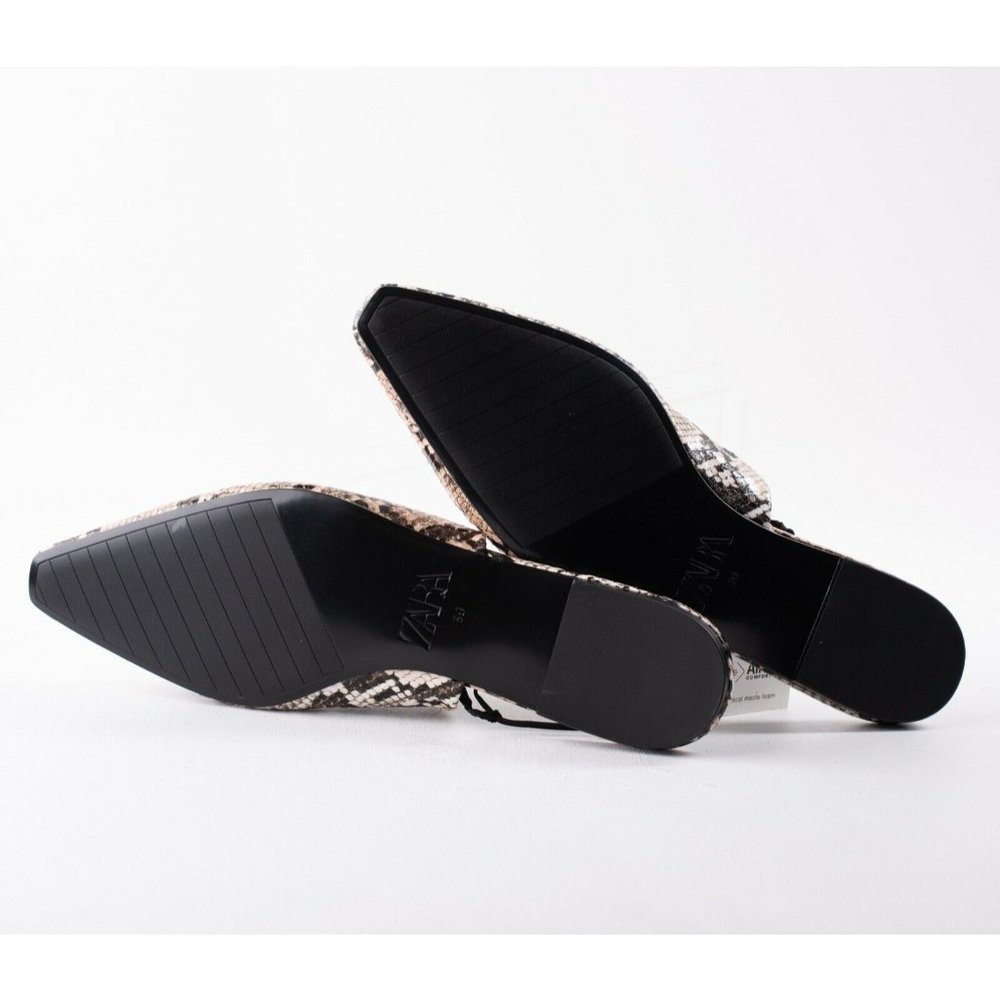Zara Womens Multicolored Animal Print Flats Mules - Picture 8 of 8